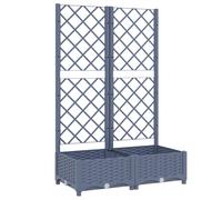 Vidaxl Jardinière Avec Treillis Gris Foncé 80x40x121,5 Cm Pp Gris