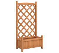 vidaXL Jardinière surélevée avec treillis 365485 – Bac à fleurs en bois massif de sapin Marron