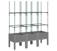 Vidaxl Jardinière Avec Treillis Gris Clair 120x40x142,5 Cm Pp