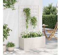 vidaXL Jardinière avec treillis, lit surélevé et bac à fleurs 368779 Blanc PP