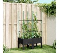 Jardinière avec Treillis, Lit Surélevé, Bac à Fleurs, Pot de Plantes, Boîte à Fleurs Jardin Patio Terrasse Extérieur, 367953