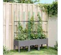 vidaXL Jardinière avec Treillis, Lit Surélevé, Bac à Fleurs, Pot de Plantes, Boîte à Fleurs Jardin Patio Terrasse Extérieur, 367957