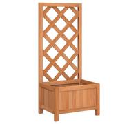 vidaXL Jardinière avec Treillis, Lit Surélevé, Bac à Fleurs, Pot de Plantes, Boîte à Fleurs Jardin Patio Terrasse, Marron 365473