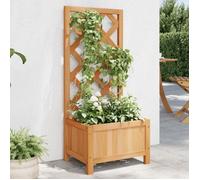 vidaXL Jardinière 365473 – Lit surélevé avec treillis et bac à fleurs, marron