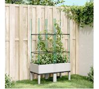 vidaXL Jardinière avec Treillis, Lit Surélevé, Bac à Fleurs, Pot de Plantes, Boîte à Fleurs Jardin Patio Terrasse Extérieur, 367954