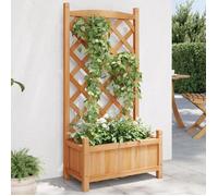 vidaXL Jardinière surélevée avec treillis 365485 – Bac à fleurs en bois massif de sapin Marron
