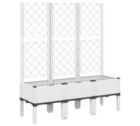 Vidaxl Jardinière Avec Treillis Blanc 120x40x142 Cm Pp
