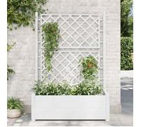 vidaXL Jardinière avec treillis 100x43x142 cm PP Blanc