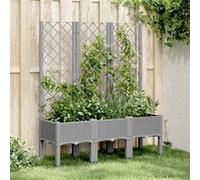 Jardinière avec Treillis, Lit Surélevé de Jardin, Pot de Fleurs, Bac à Plantes, Boîte de Plantation Patio Terrasse 367927