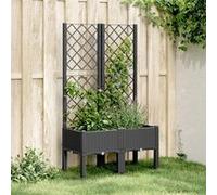 Jardinière avec Treillis, Lit Surélevé de Jardin, Pot de Fleurs, Bac à Plantes, Boîte de Plantation Patio Terrasse 367923
