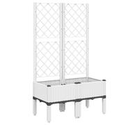 Vidaxl Jardinière Avec Treillis Blanc 80x40x142 Cm Pp