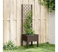 vidaXL Jardinière avec Treillis, Lit Surélevé de Jardin, Pot de Fleurs, Bac à Plantes, Boîte de Plantation Patio Terrasse 367920