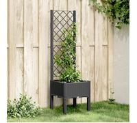 vidaXL Jardinière avec treillis 367918 - 40x40x142 cm, PP, Noir