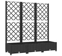 vidaXL Jardinière avec treillis Noir 120x40x121,5 cm PP 318272