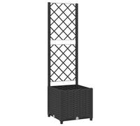 Jardinière avec Treillis Pot de Fleurs Extérieur Gris Clair Polypropylène vidaXL