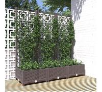 vidaXL Jardinière avec Treillis Lit Surélevé Pot à Plantes Boîte à Fleurs Jardin Patio Entrée Terrasse Extérieur Marron 318262