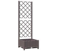 vidaXL Jardinière avec Treillis Lit Surélevé Pot à Plantes Boîte à Fleurs Jardin Patio Terrasse Extérieur Marron 40x40x121,5 cm PP