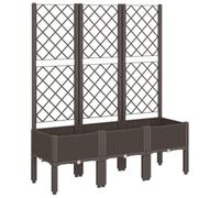 vidaXL Jardinière avec treillis 120 x 40 x 142 cm Marron PP