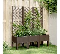 Vidaxl Jardinière Avec Treillis Marron 120x40x142 Cm Pp