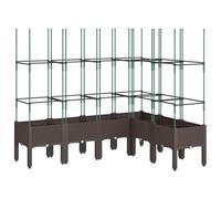 vidaXL Jardinière (160x120x142,5 cm) avec treillis, lit surélevé, bac à fleurs – Marron PP
