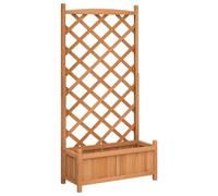 vidaXL Jardinière avec treillis 365488 – Bois massif de sapin, Marron