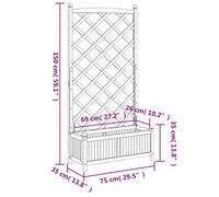 vidaXL Jardinière avec treillis 365488 – Bois massif de sapin, Marron