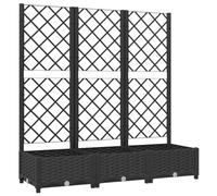 vidaXL Jardinière avec treillis Noir 120x40x121,5 cm PP