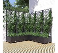 vidaXL Jardinière avec treillis noir 120x120x121 5 cm PP 318276