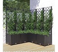 vidaXL Jardinière avec treillis Noir 120x120x136 cm PP