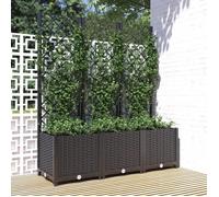 vidaXL Jardinière avec treillis Noir 120x40x136 cm PP