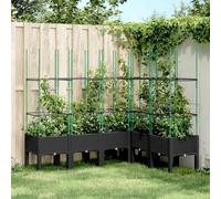 Vidaxl Jardinière Avec Treillis Noir 160x120x142,5 Cm Pp