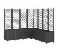 vidaXL Jardinière avec Treillis Noir 160x160x140 cm PP