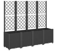 vidaXL Jardinière avec treillis 160x40x140 cm PP Noir