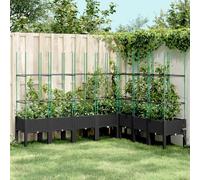 Vidaxl Jardinière Avec Treillis Noir 200x160x142,5 Cm Pp
