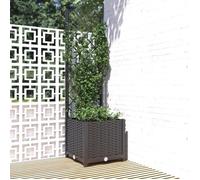 vidaXL Jardinière avec treillis Noir 40x40x136 cm PP