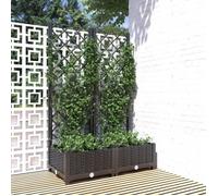 vidaXL Jardinière avec treillis Noir 80x40x121,5 cm PP