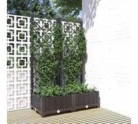 vidaXL Jardinière avec treillis Noir 80x40x121,5 cm PP Noir G