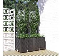 vidaXL Jardinière avec treillis Noir 80x40x136 cm PP