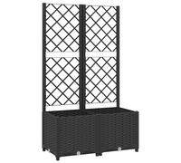Vidaxl Jardinière Avec Treillis Noir 80x40x136 Cm Pp Noir