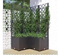 vidaXL Jardinière avec treillis Noir 80x80x136 cm PP