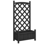vidaXL Jardinière avec treillis 365487 bois massif de sapin noir