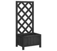 Vidaxl Jardinière Avec Treillis Noir Bois Massif De Sapin