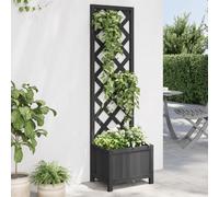 Vidaxl Jardinière Avec Treillis Noir Bois Massif De Sapin