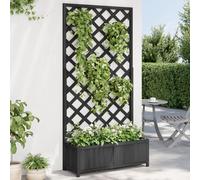 Vidaxl Jardinière Avec Treillis Noir Bois Massif De Sapin