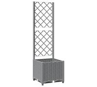 vidaXL Jardinière avec treillis Gris clair 40x40x136 cm PP 153270
