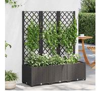 vidaXL Jardinière avec treillis PP 120x40x136 cm Bac à fleurs terrasse et balcon Noir