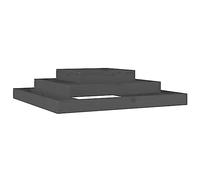 Jardinière, Bac à Fleurs à 3 Niveaux, Lit Surélevé, Support de Plantes, Boîte à Fleurs, Décoration de Jardin Patio Terrasse, Gris Bois Massif de Pin