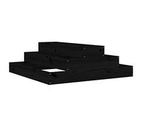 vidaXL Jardinière, Bac à Fleurs, Lit Surélevé, Support de Plantes, Boîte à Fleurs, Décoration de Jardin Patio Terrasse, Noir Bois Massif de Pin