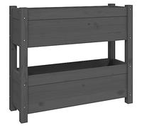 vidaXL Jardinière, Bac à Fleurs, Lit Surélevé, Support de Plantes, Boîte à Fleurs, Décoration de Jardin Salon Balcon, Gris Bois Massif de Pin