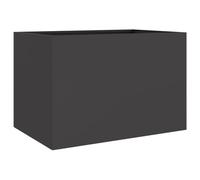 vidaXL Jardinière, Bac à Fleurs, Pot de Plantes, Boîte à Fleurs, Jardinière Surélevée de Jardin Patio Terrasse, Noir 62x47x46 cm Acier